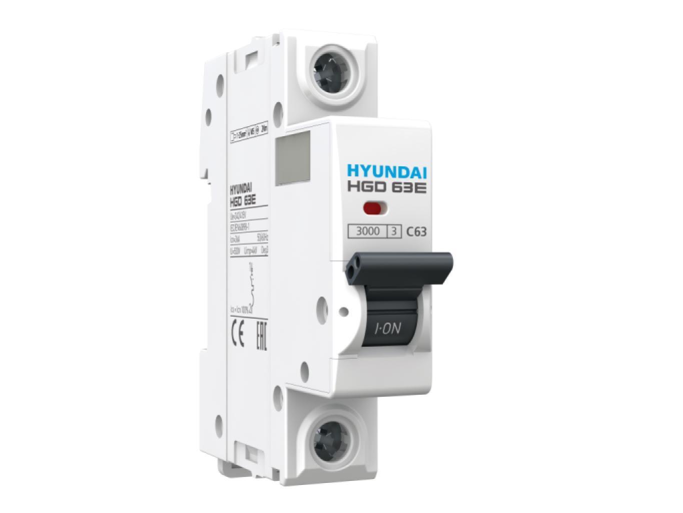 HGD63E 01–63 | Miniature Circuit Breaker | 1-Pole | 3 kA | C Curve